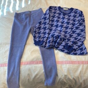 Tucker and Tate purple and lavender houndstooth legging set size 8 girls.